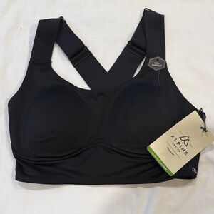 Alpine Jet Black Supportive Sports Bra